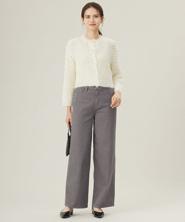 自由区 【洗える】ウスカルデニム ワイドパンツ [新色]スレート