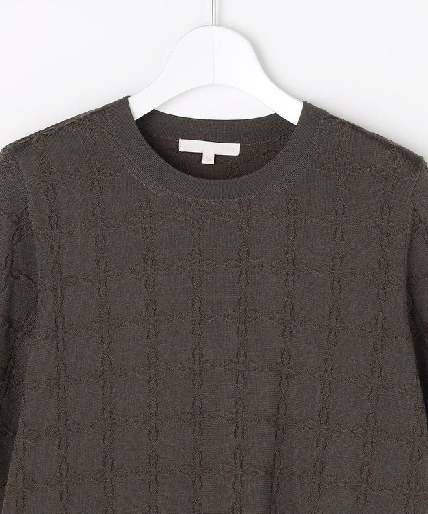 自由区 ジオメトリックアセテート プルオーバー ブラウン