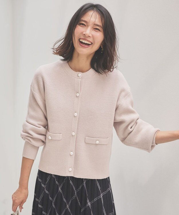 ANY 【手洗い可】パールカーディガン バニラ