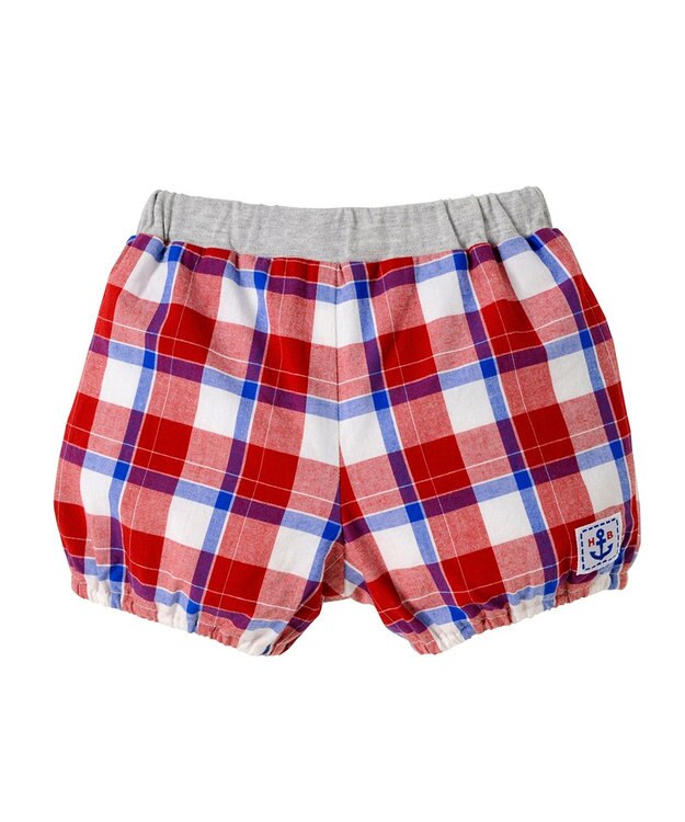 MIKI HOUSE HOT BISCUITS 【70-90cm】 イカリマークワッペンつき ベビーブルマ 赤×白