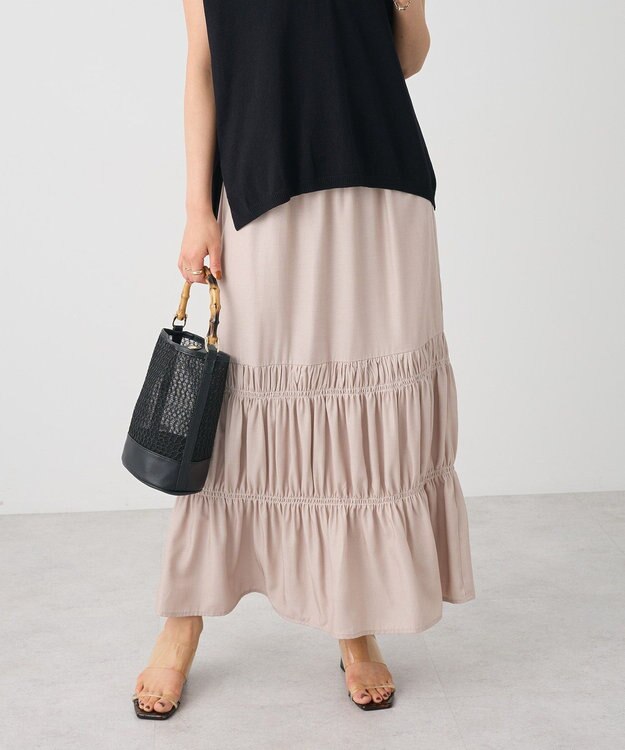 CRAFT STANDARD BOUTIQUE シャーリングティアードIラインスカート