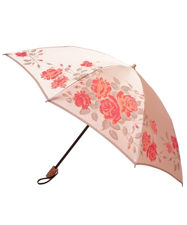 槇田商店 絵おり 薔薇(ばら) 折りたたみ傘 ピンク