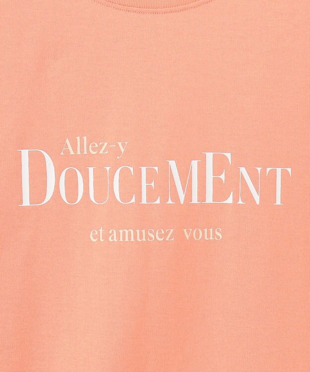 23区 【洗える】ロゴプリント コットン Tシャツ ライトオレンジ系