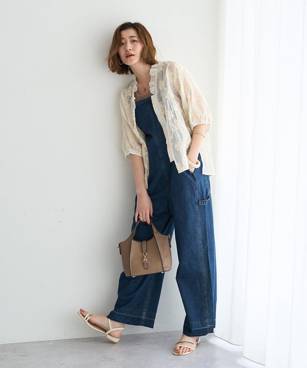 YECCA VECCA 綿麻デニムサロペット Indigo