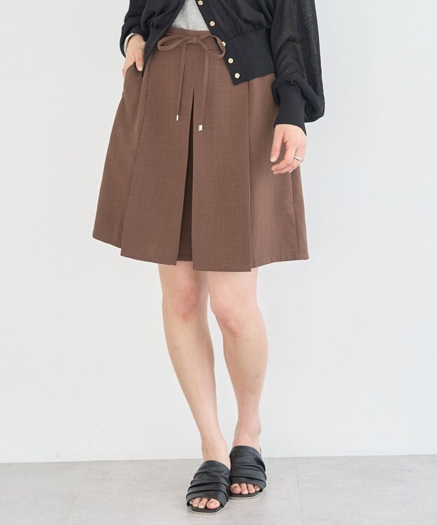 earth music&ecology 【セットアップ対応】ウエストリボンバミューダパンツ Brown