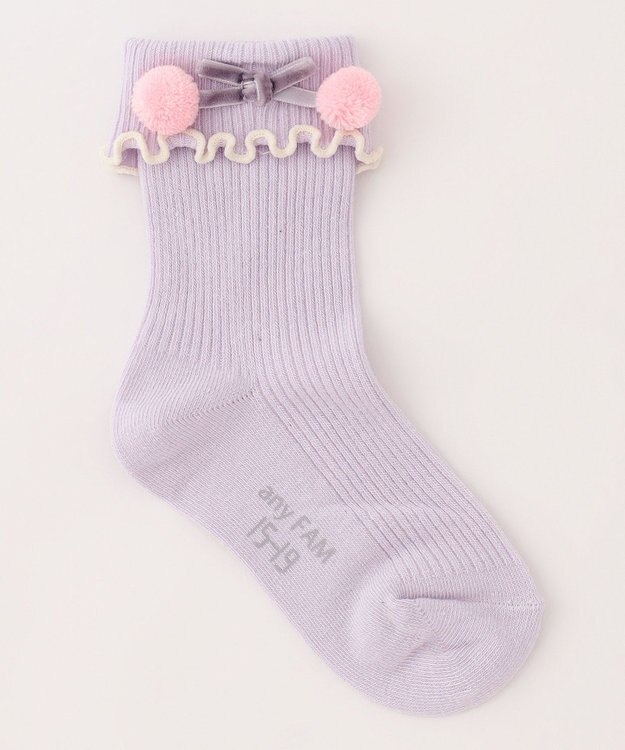 ANY KIDS 【3点セット】ソックス (どうぶつポンポン) ネイビー系