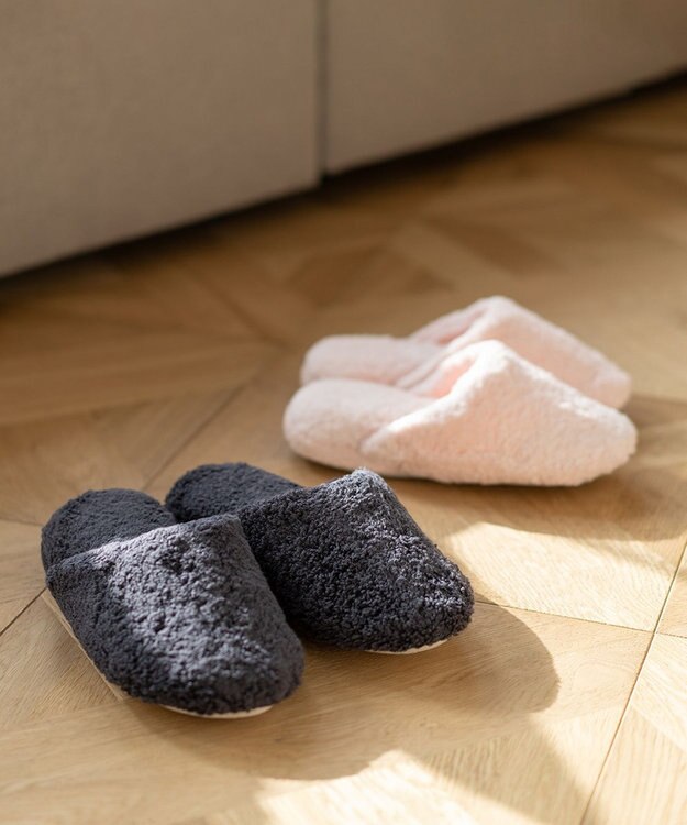 UCHINO ごくふわスリッパ　「ユニティ」　Mサイズ(足のサイズ23-25cm) ダークグレー