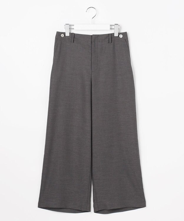 J.PRESS LADIES L FLAXASAオックス ワイド ストレート パンツ チャコール系