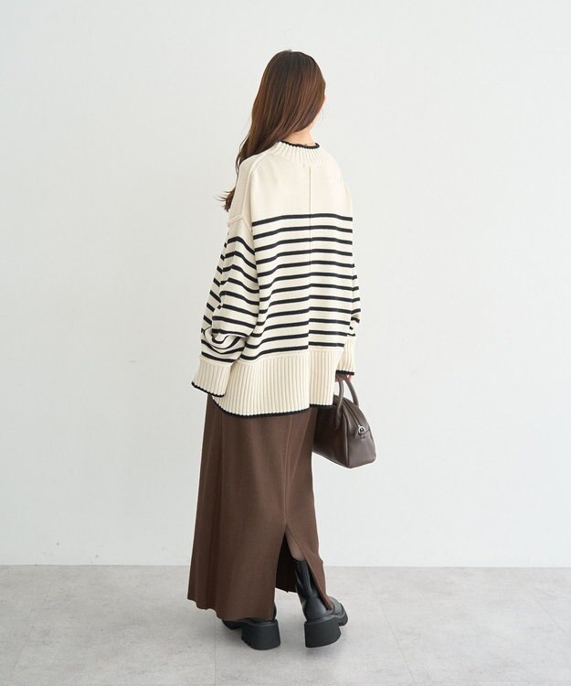 earth music&ecology セルフカットテレコナロースカート Brown