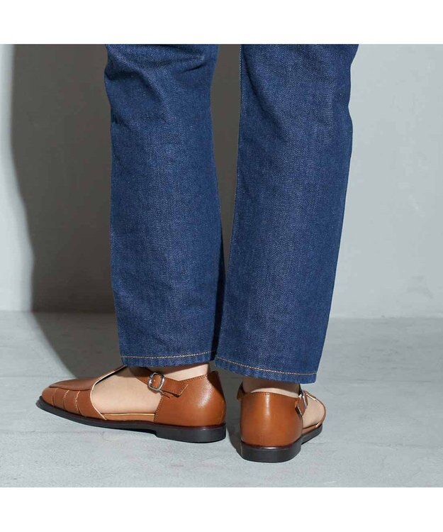 ing <ing>【WEB限定】Tストラップデザインシューズ ブラウン