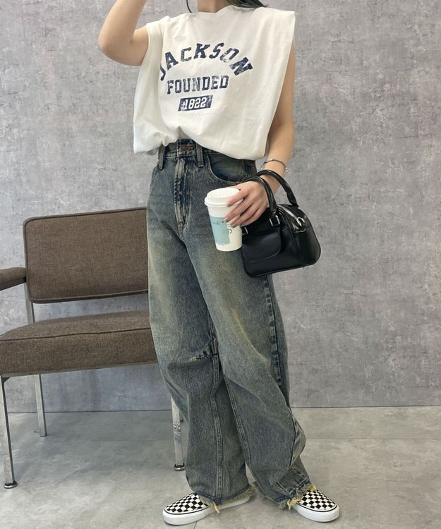 WEGO タックノースリーブT ホワイト