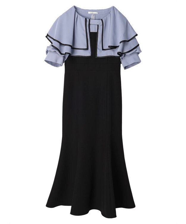 earth music&ecology パイピング衿付きドッキングワンピース Black