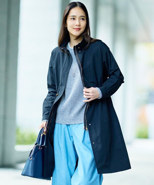 自由区 S コットンナイロンタッサースタンドカラー コート ブラック