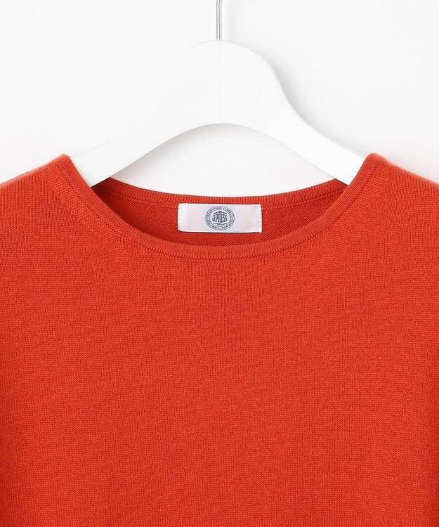J.PRESS LADIES L Cotton Wool ボートネック ニット オレンジ系