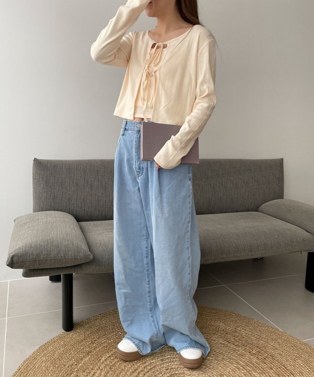 WEGO キャミセットリボンカーディガン ホワイトアイボリー