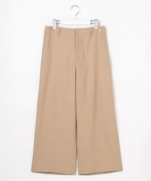 J.PRESS LADIES L FLAXASAオックス ワイド ストレート パンツ キャメル系