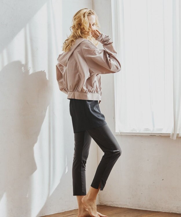 San-ai Resort（三愛水着楽園） WEB限定商品ショートラッシュパーカー付きリブタンキニ水着+レギンス付き5点セット【Beach Queen（ビーチクイーン）】 ピンクベージュ