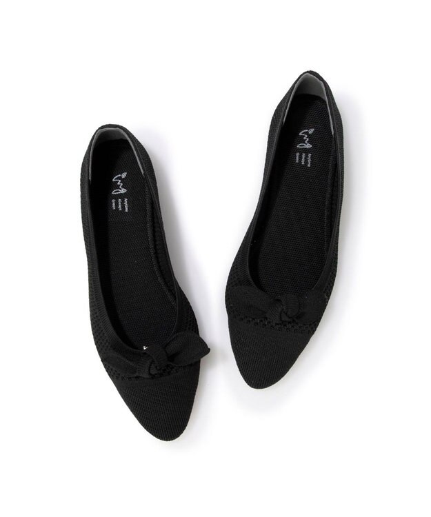 ing <ing>【サステナブル】２WAYポインテッドトゥニットパンプス ブラック