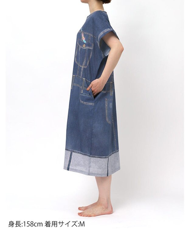 tsumori chisato SLEEP ツモリチサト ワンピース 綿100%(本体) 楊柳素材 3分袖 半袖 ロング丈 レディース UNT115 /ワコール コン