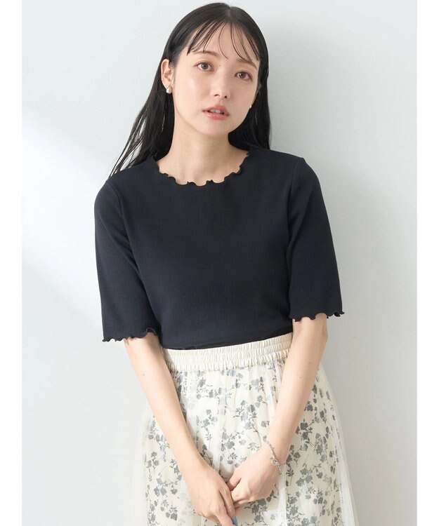 earth music&ecology メロ－リブプルオーバー Black