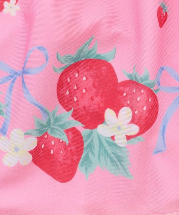 ANY KIDS 【UVカット】フリルワンピース水着 ピンク×イチゴ