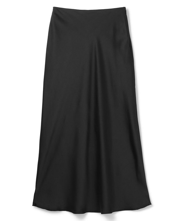 UNFILO 【新色・新サイズ登場！】サテン ナロースカート ブラック