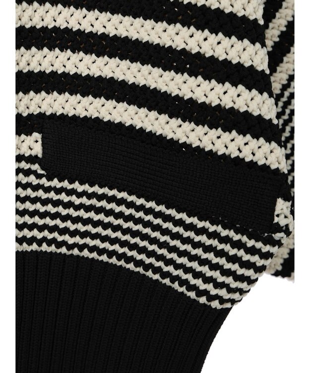 Green Parks ・ＥＬＥＮＣＡＲＥ　ＤＵＥ　パール釦カーディガン Border Black