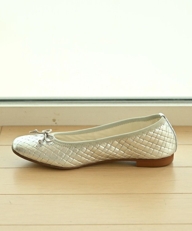 nouvelleRobe Oū 【本革・高反発】Square スクエアトゥ メッシュバレエシューズ シルバー