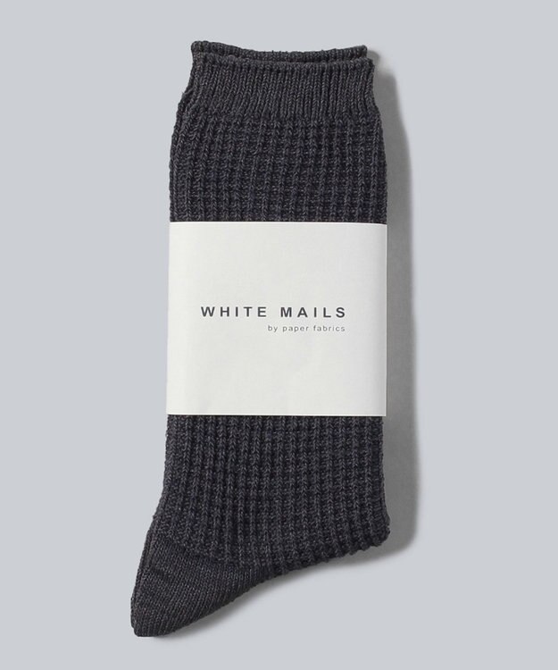 WHITE MAILS PAPER ジャガードソックス チャコールグレー
