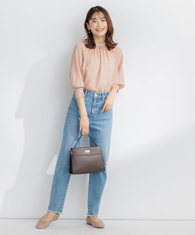 組曲 【洗える・前後着用可】サッカードビー 2WAYシアーブラウス ピンク系9