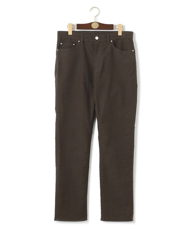 J.PRESS MEN ドビーストレッチ起毛パンツ ブラウン系