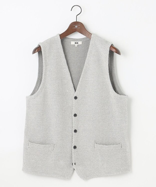 JOSEPH ABBOUD 【キングサイズ・清涼感】洗える！ストローヤーンニット ベスト ライトグレー系