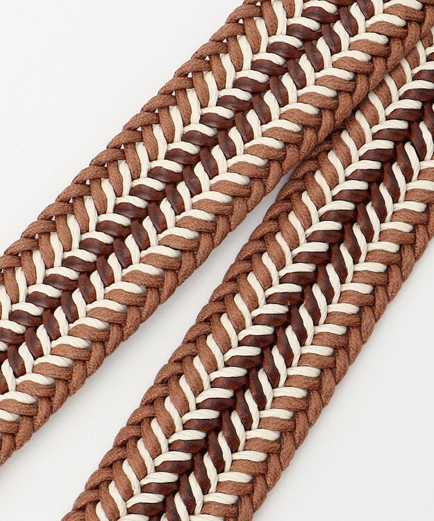 JOSEPH ABBOUD 【伸びる】メランジメッシュコンビ ベルト オレンジ系