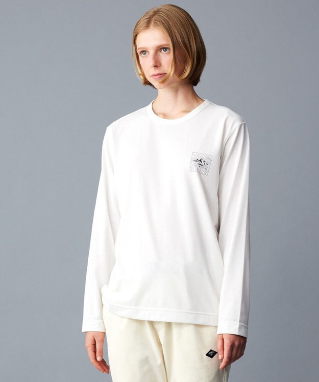 JOSEPH ABBOUD MOUNTAIN 【吸水速乾/消臭性】デオドライ天竺 ロングスリーブ Tシャツ ホワイト系