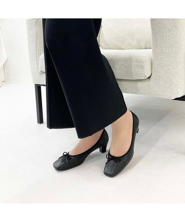 Riz raffinee <Riz raffinee>【WEB限定】スクエアトゥリボンパンプス ブラック
