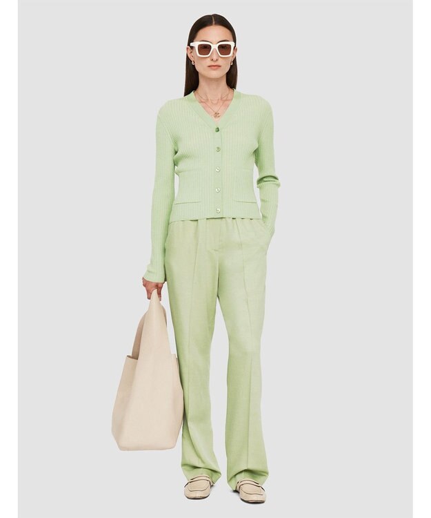 JOSEPH 【洗える】ファインリブメリノ　カーディガン Matcha