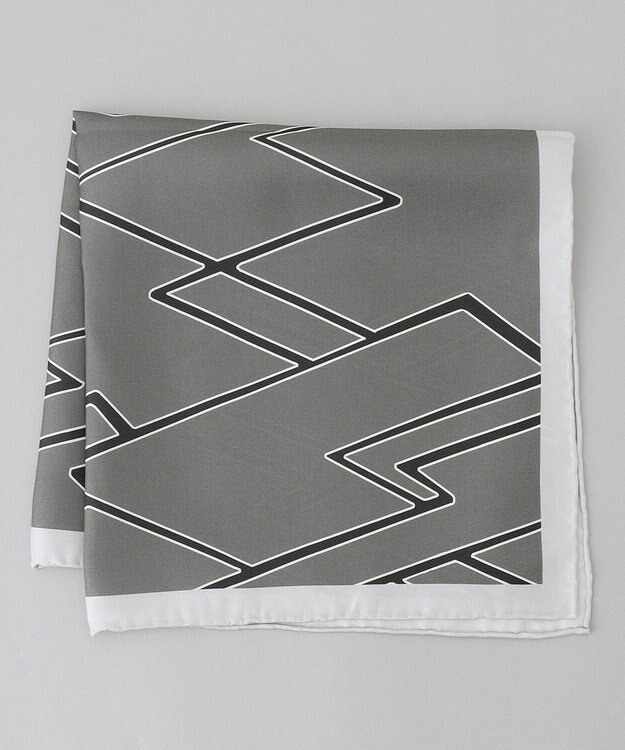 GOTAIRIKU 日本製【シルク100％】オリジナル柄チーフ グレー系4