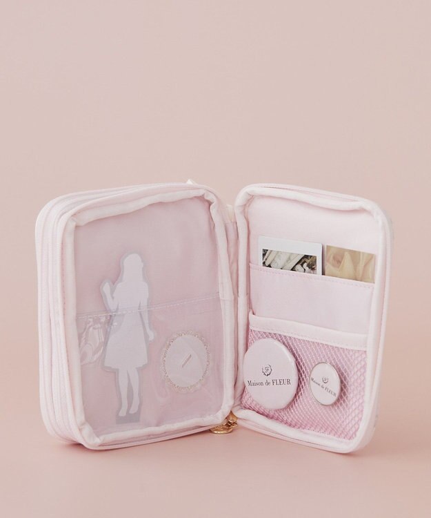 Maison de FLEUR リボンプリントマルチケース Pink