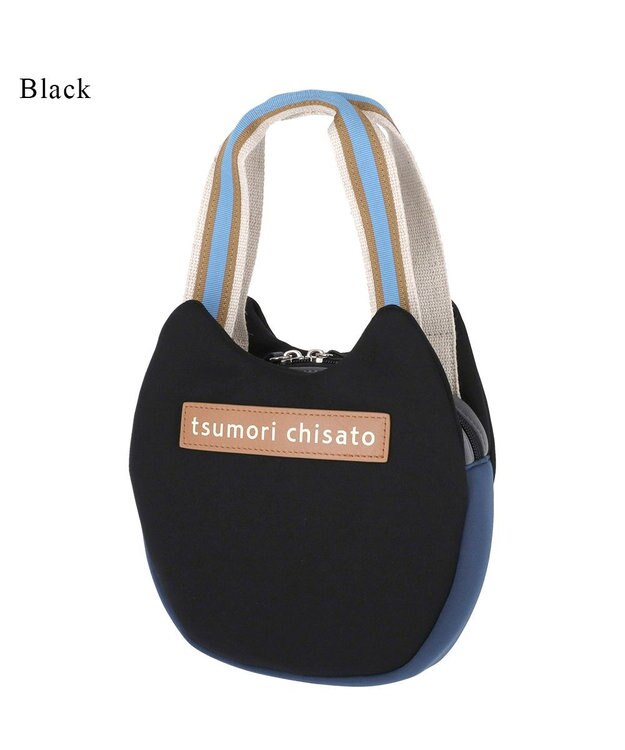 tsumori chisato CARRY ネコかおウレタン ミニバッグ ハンドバッグ 猫モチーフ ブラック