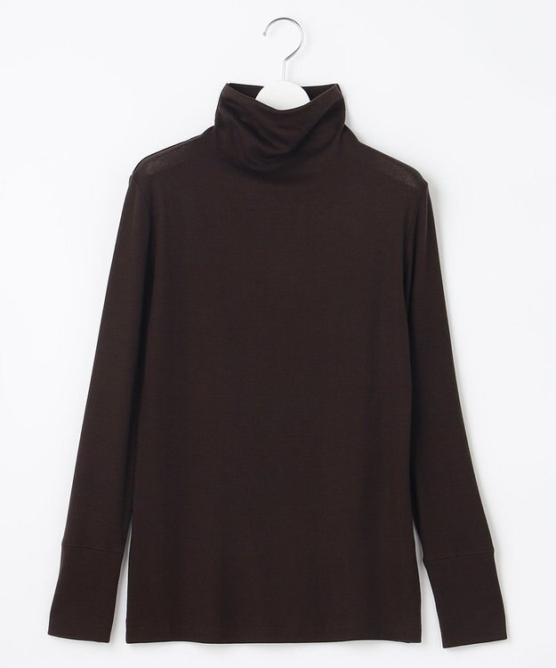 自由区 【洗える】ベアフライスボトルネック カットソー ダークブラウン系