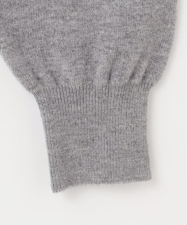 Feroux 【洗える】2WAY ハート刺繍 パールボタンカーディガン ライトグレー系