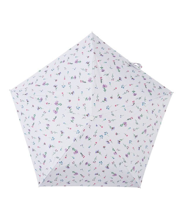 MOONBAT estaa 晴雨兼用 自動開閉傘 超軽量 ストライプフラワー 日傘 遮光 遮熱 UV ペールピンク