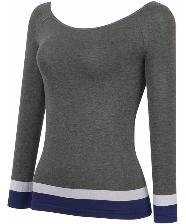 WACOAL あったかインナー よく伸びる生地 袖丈調節可能(7分袖~9分袖) 保温性(身生地) 9分袖 長袖 【360°ラクストレッチ】 レディース CLD371 /ワコール グレー