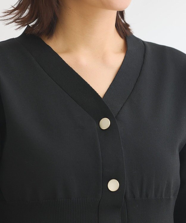 Green Parks ・ＡＮＤＳＥＡＲＣＨ　ペプラムニットカーディガン Black