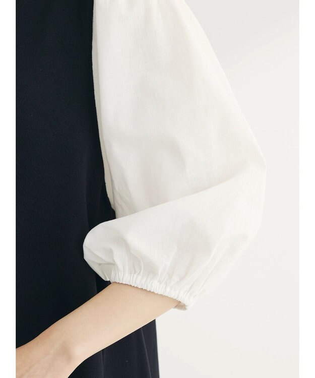 Green Parks ベスト風ドッキングニットプルオーバー Black