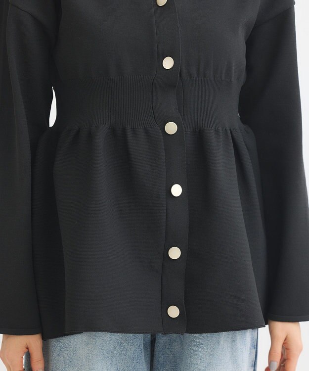 Green Parks ・ＡＮＤＳＥＡＲＣＨ　ペプラムニットカーディガン Black