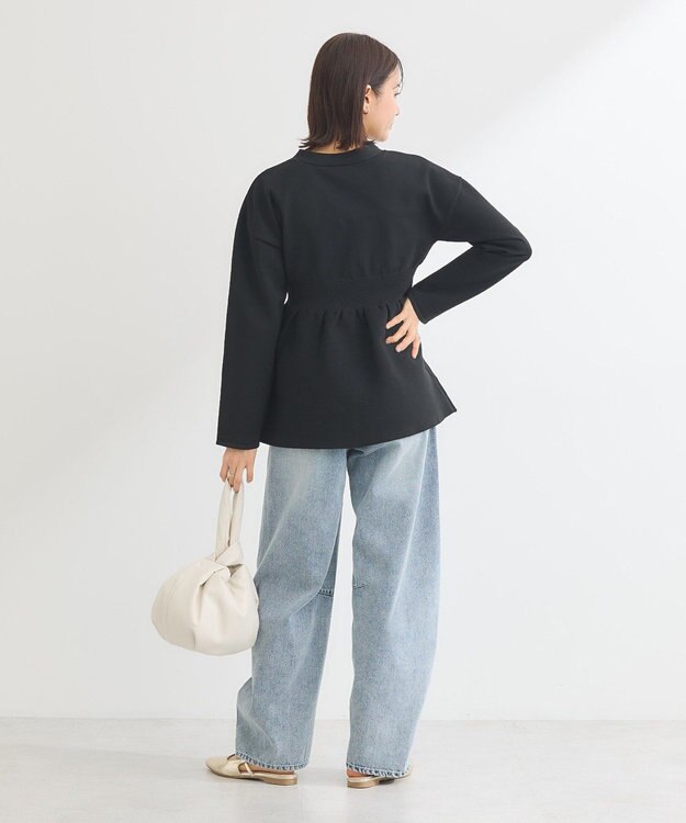 Green Parks ・ＡＮＤＳＥＡＲＣＨ　ペプラムニットカーディガン Black