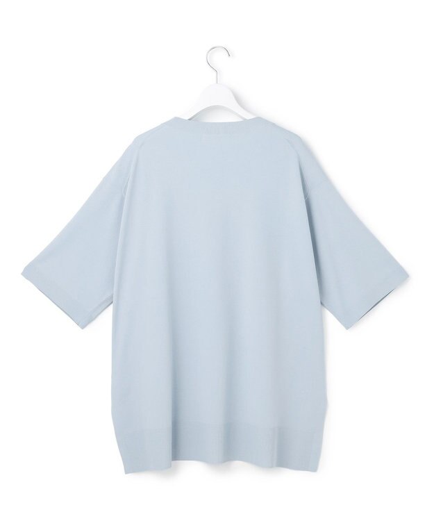 23区 L 【先行予約/WEB&一部店舗限定カラーあり/Lサイズ限定】レーヨンポリエステルストレッチ Vネック ニット [WEB&一部店舗限定カラー]スカイブルー系