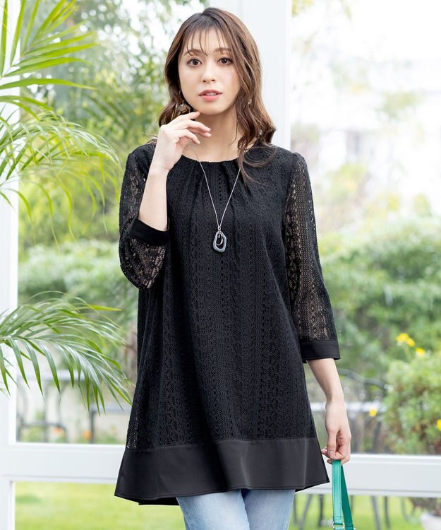 Tiaclasse 【安田美沙子さん着用・日本製】変形マーブルモチーフネックレス チャコール×シルバー