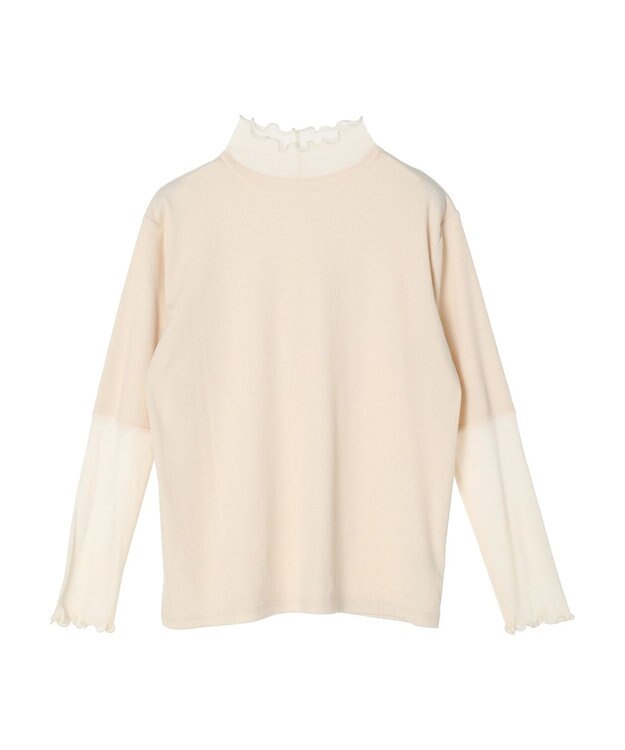 Green Parks ・ｎｏｖｅｍ９　リブ×シアーハイネック Ivory